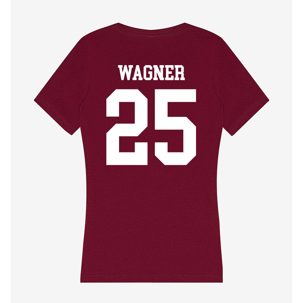SIU Carbondale - NCAA Football : Kayleb Wagner - Women's V-Neck T-Shirt-1