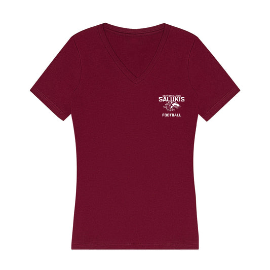 SIU Carbondale - NCAA Football : Bernadin Fleurima Jr - Women's V-Neck T-Shirt-0