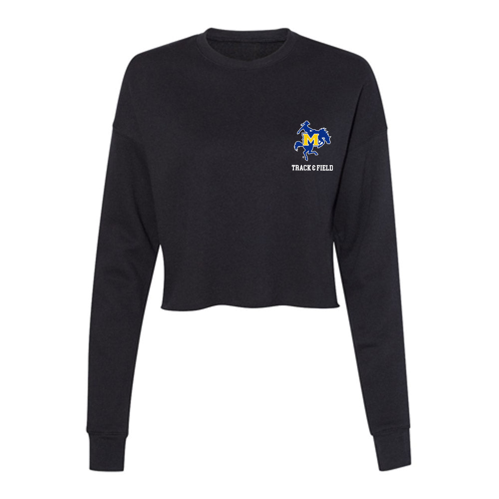 McNeese State - NCAA Women's Track & Field : Kennah Bent - Women's Cropped Crew Fleece-0