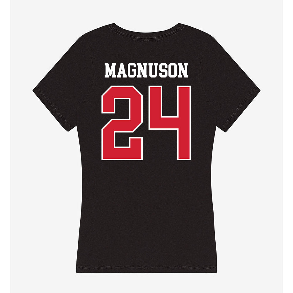 Eastern Washington - NCAA Women's Basketball : Brielle Magnuson - Women's V-Neck T-Shirt-1