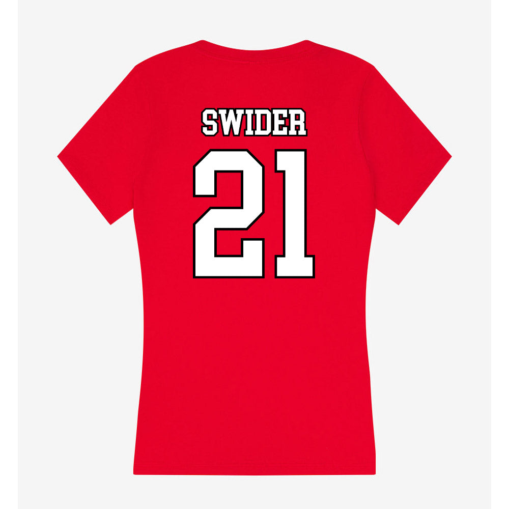 Youngstown State - NCAA Men's Basketball : Connor Swider - Women's V-Neck T-Shirt-1