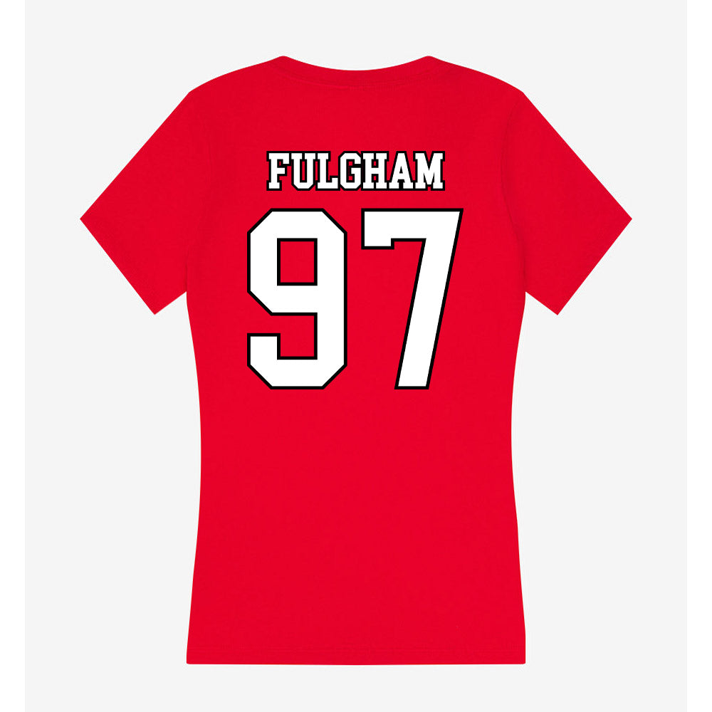 Youngstown State - NCAA Football : Trentt Fulgham - Women's V-Neck T-Shirt-1