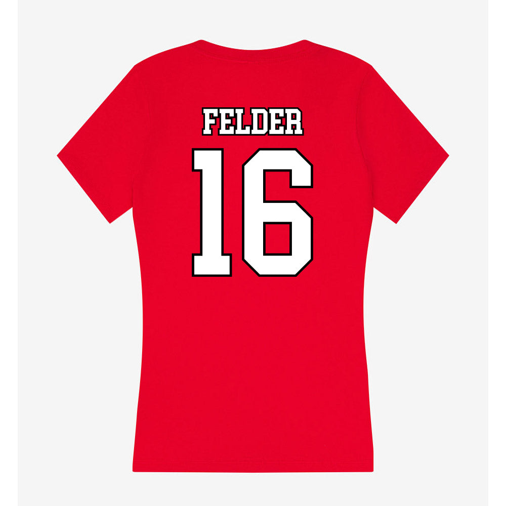 Youngstown State - NCAA Women's Soccer : Sara Felder - Women's V-Neck T-Shirt-1