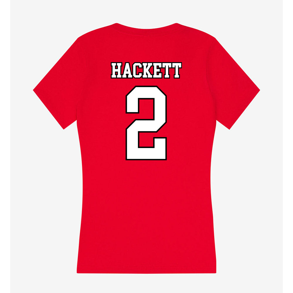 Youngstown State - NCAA Football : Isaiah Hackett - Women's V-Neck T-Shirt-1
