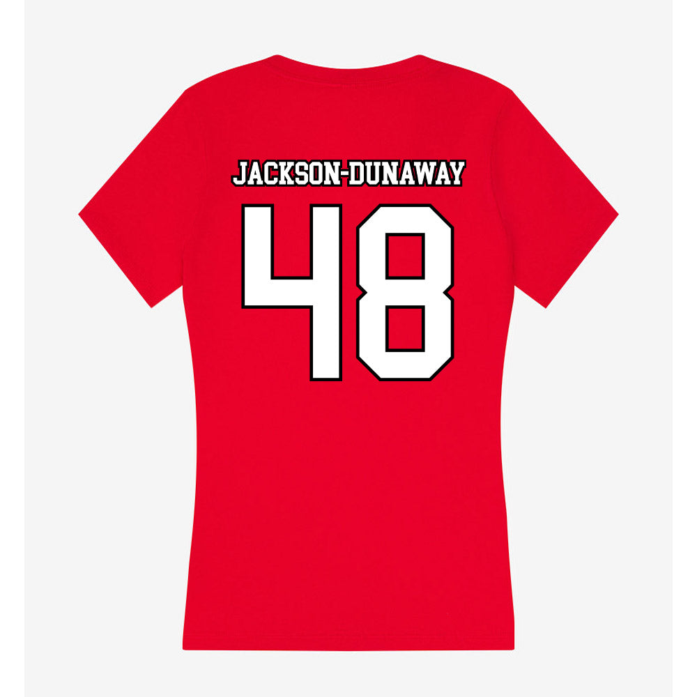 Youngstown State - NCAA Football : Andrew Jackson-Dunaway - Women's V-Neck T-Shirt-1