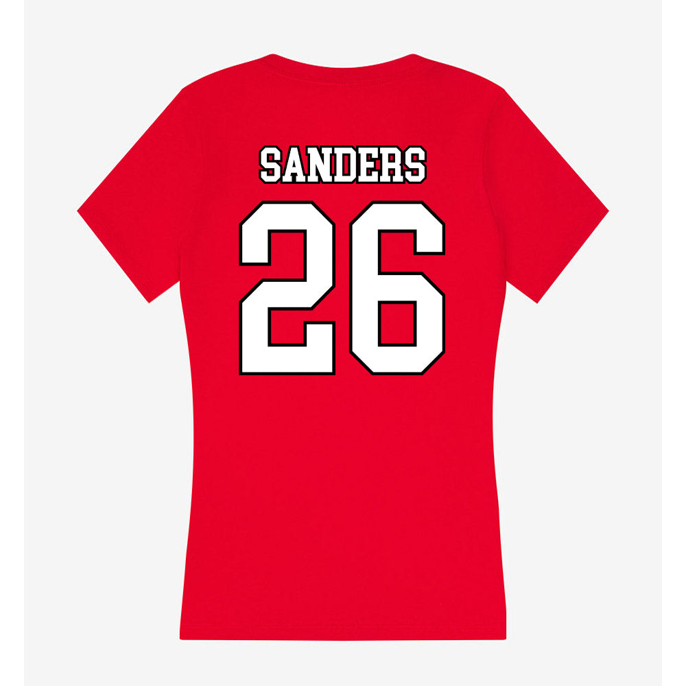 Youngstown State - NCAA Football : Jeremiah Sanders - Women's V-Neck T-Shirt-1