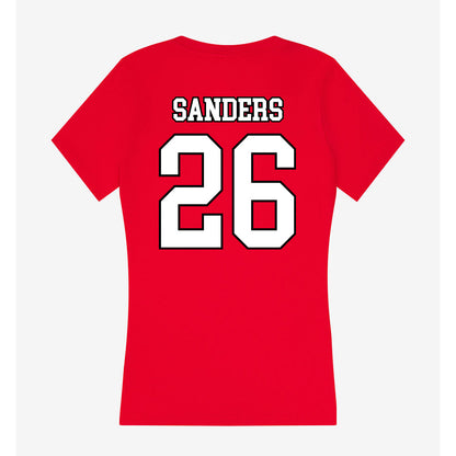 Youngstown State - NCAA Football : Jeremiah Sanders - Women's V-Neck T-Shirt-1