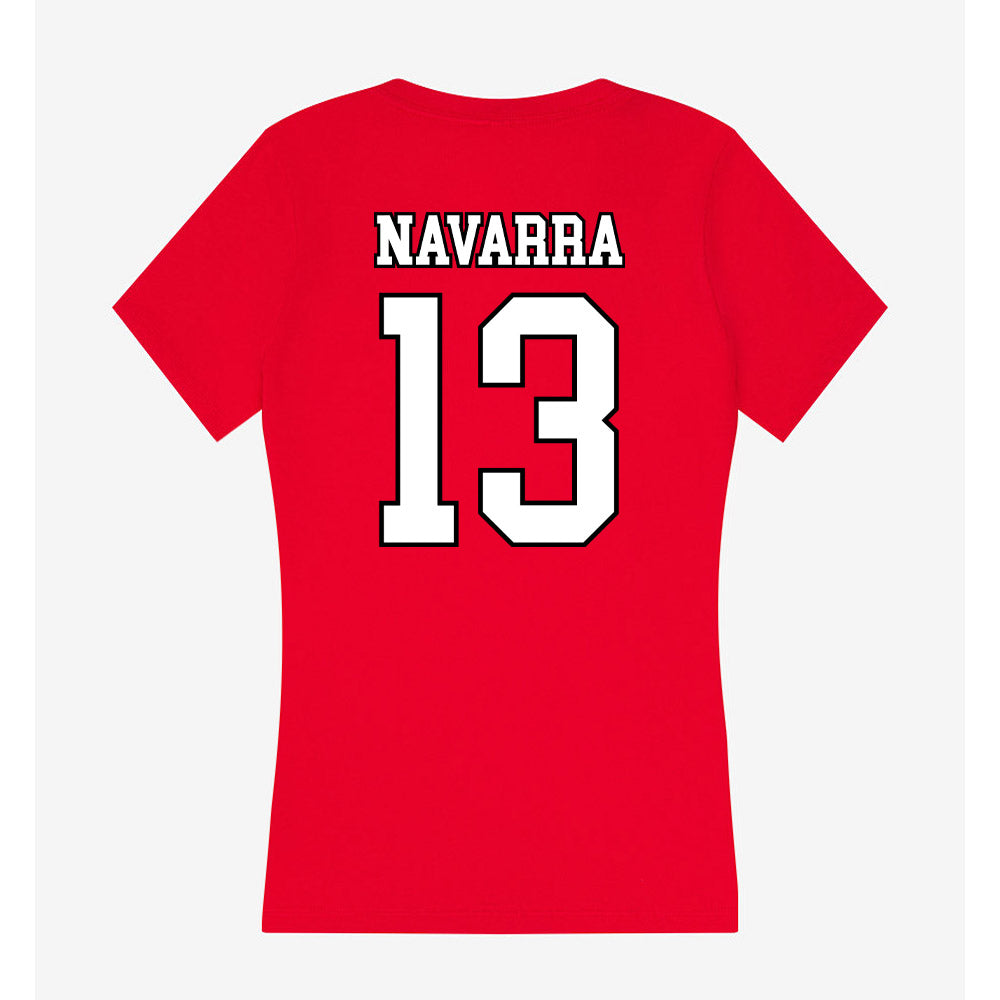 Youngstown State - NCAA Men's Basketball : Markus Navarra - Women's V-Neck T-Shirt-1