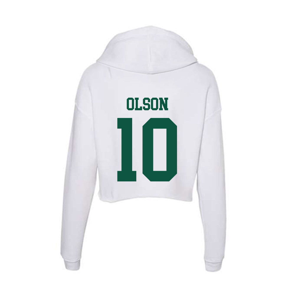 Northern Michigan - NCAA Football : Isaac Olson - Women's Crop Fleece Hoodie-1