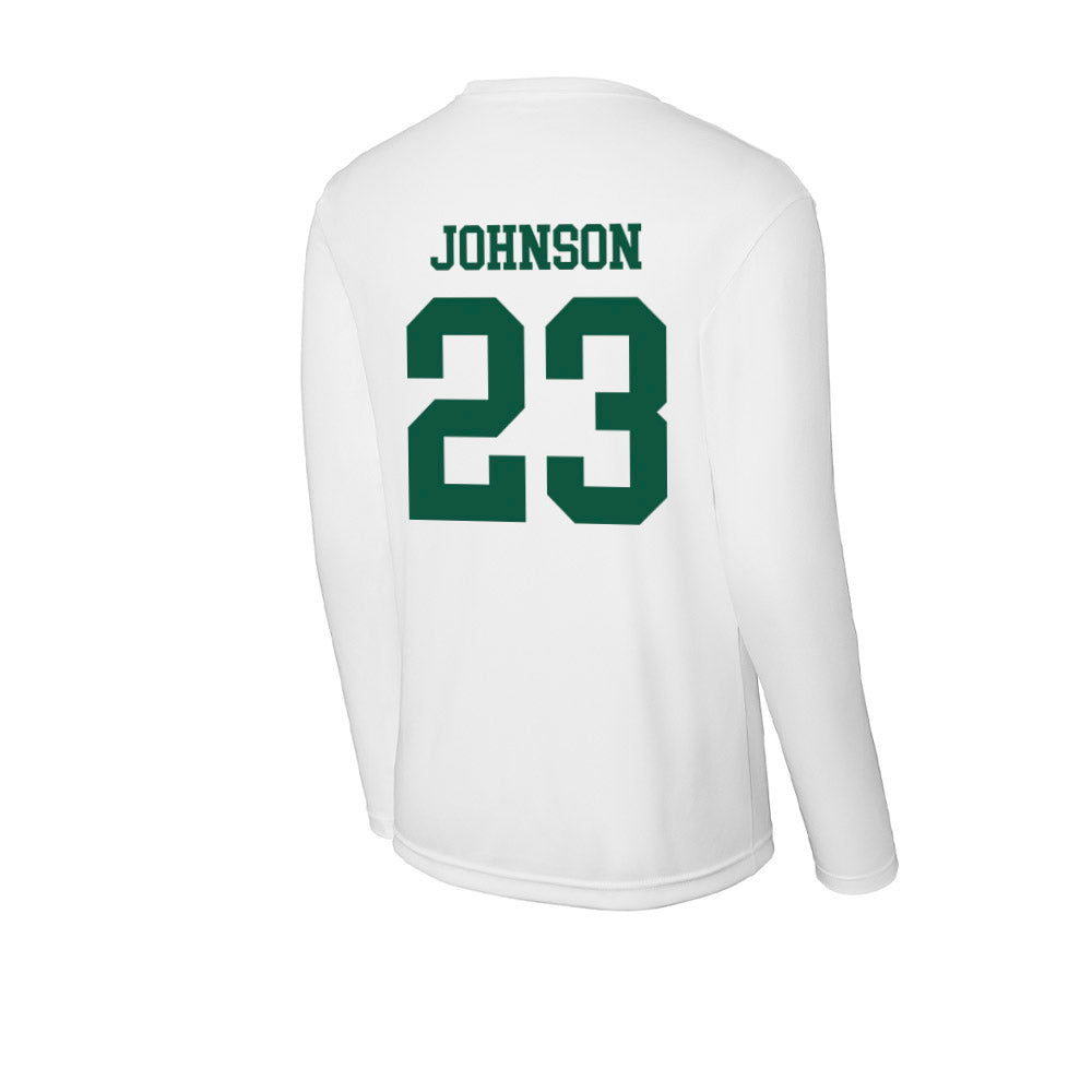 Northern Michigan - NCAA Men's Ice Hockey : Evan Johnson - Activewear Long Sleeve T-Shirt-1