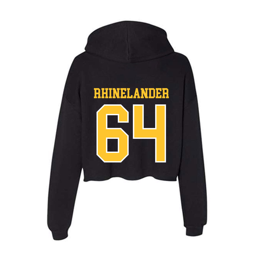 PLU - NCAA Football : Caleb Rhinelander - Women's Crop Fleece Hoodie-1