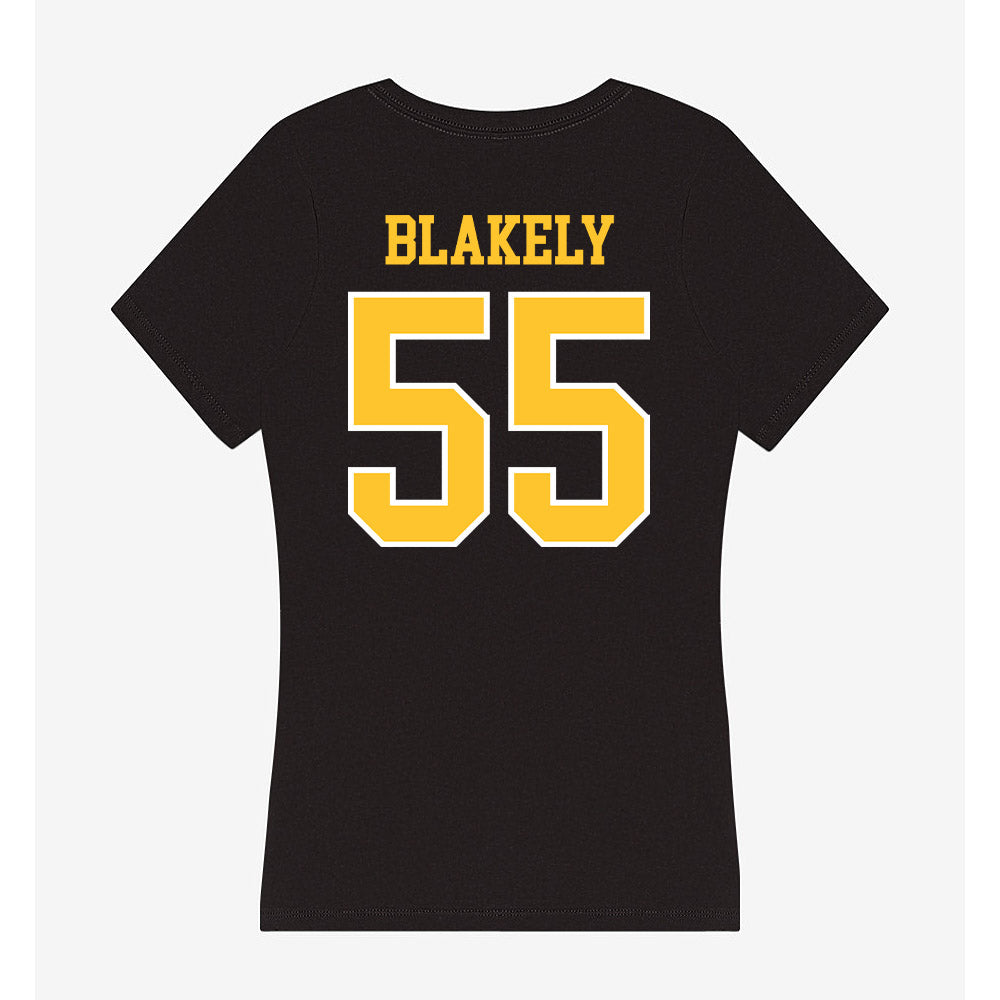 PLU - NCAA Softball : Kimara Blakely - Women's V-Neck T-Shirt-1