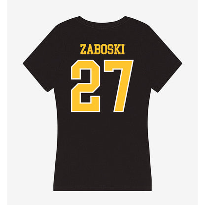 PLU - NCAA Women's Lacrosse : Lia Zaboski - Women's V-Neck T-Shirt-1