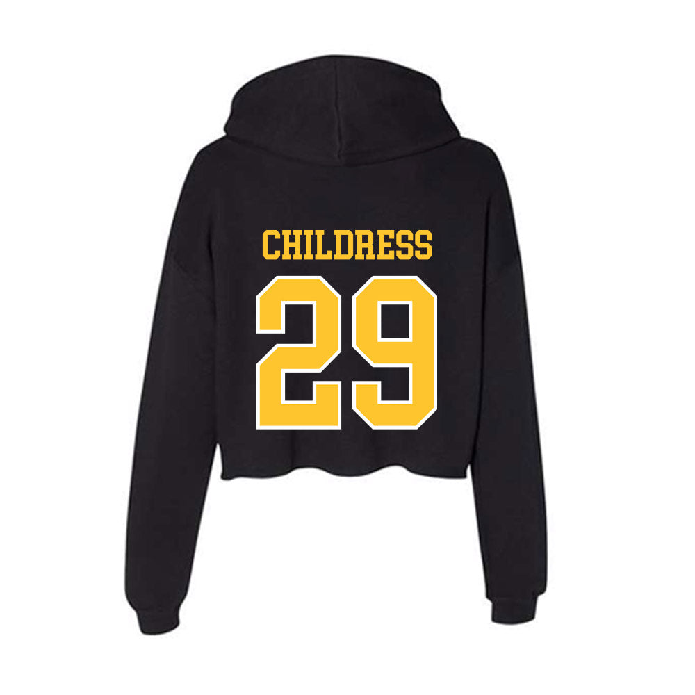 PLU - NCAA Football : Noah Childress - Women's Crop Fleece Hoodie-1