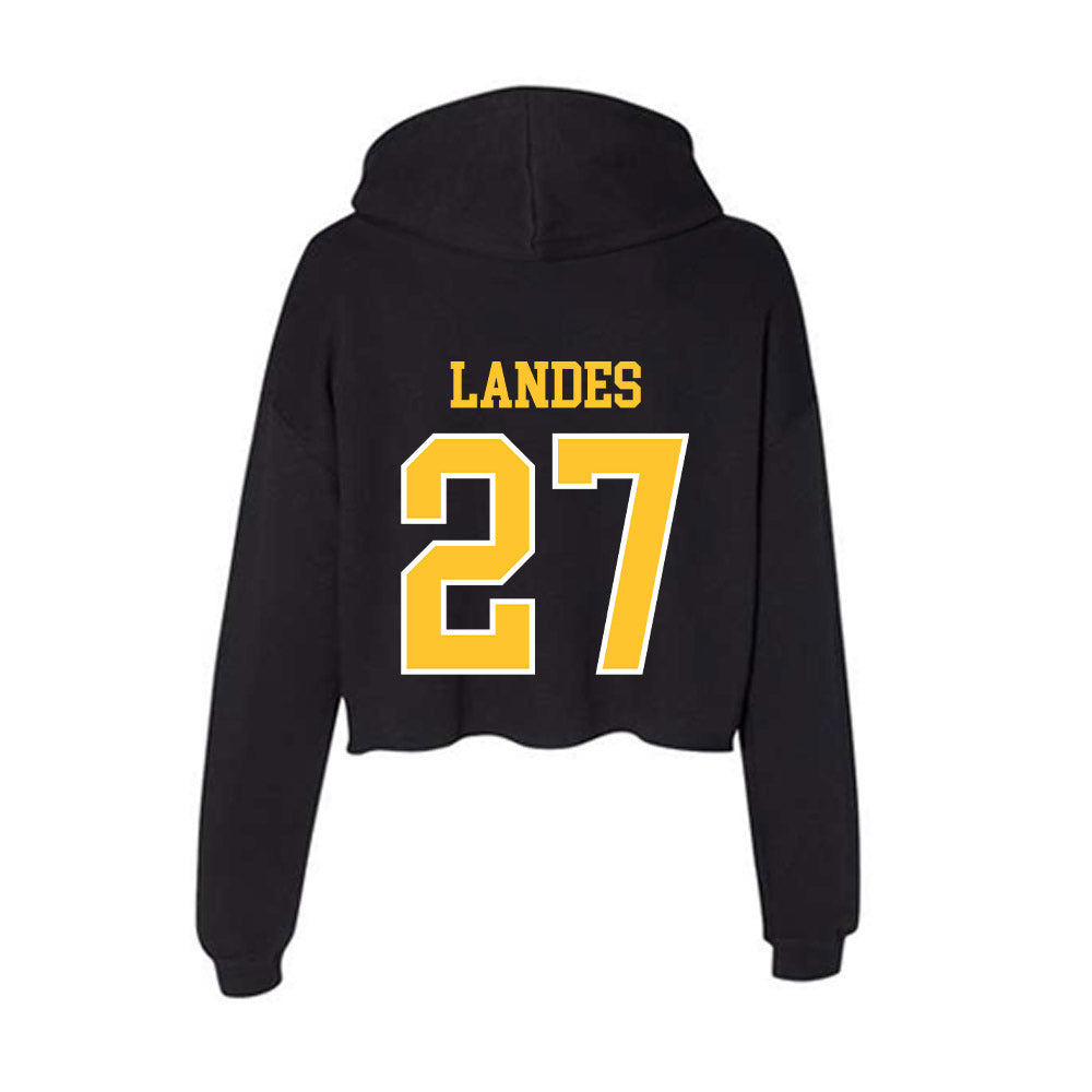 PLU - NCAA Softball : Megan Landes - Women's Crop Fleece Hoodie-1