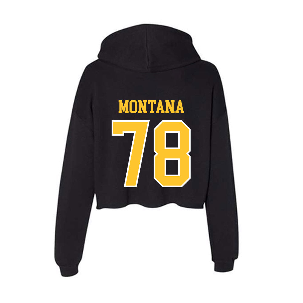PLU - NCAA Football : Griffin Montana - Women's Crop Fleece Hoodie-1