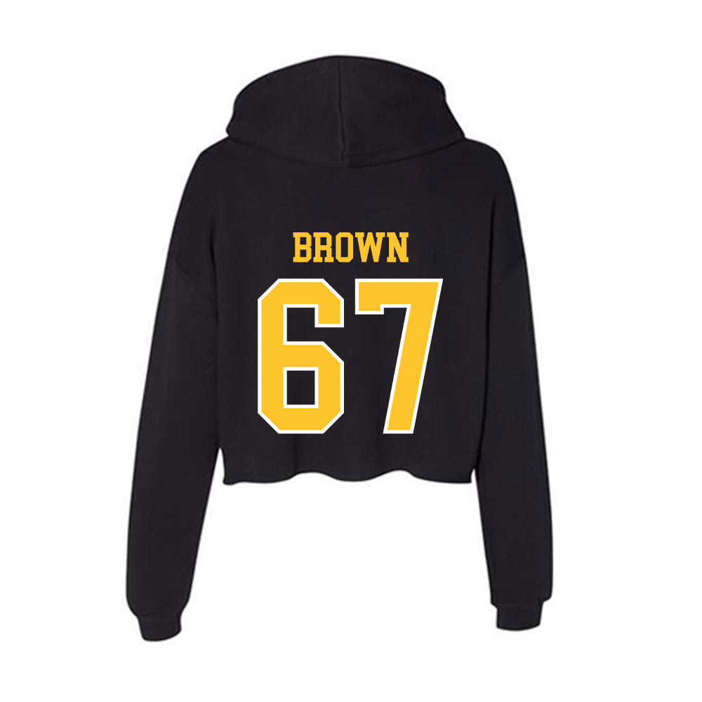 PLU - NCAA Football : Jacob Brown - Women's Crop Fleece Hoodie-1