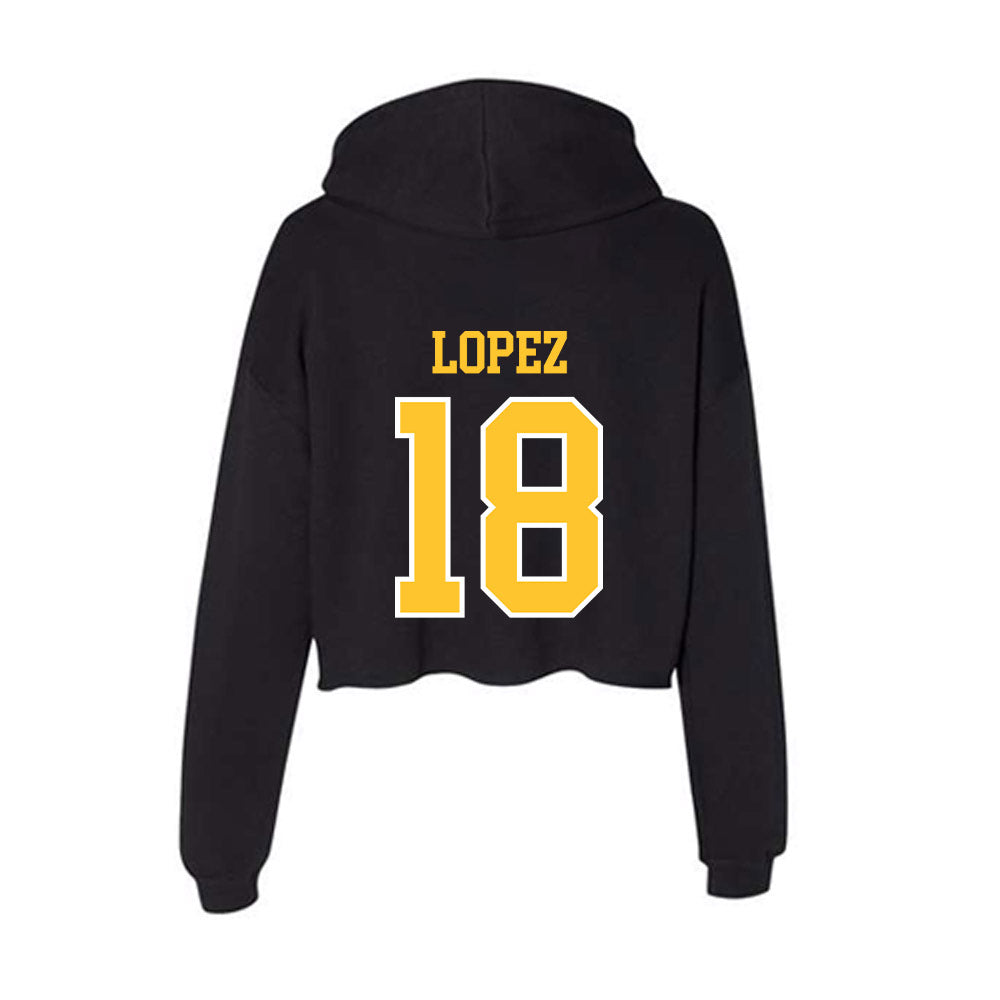 PLU - NCAA Football : Kawika Lopez - Women's Crop Fleece Hoodie-1