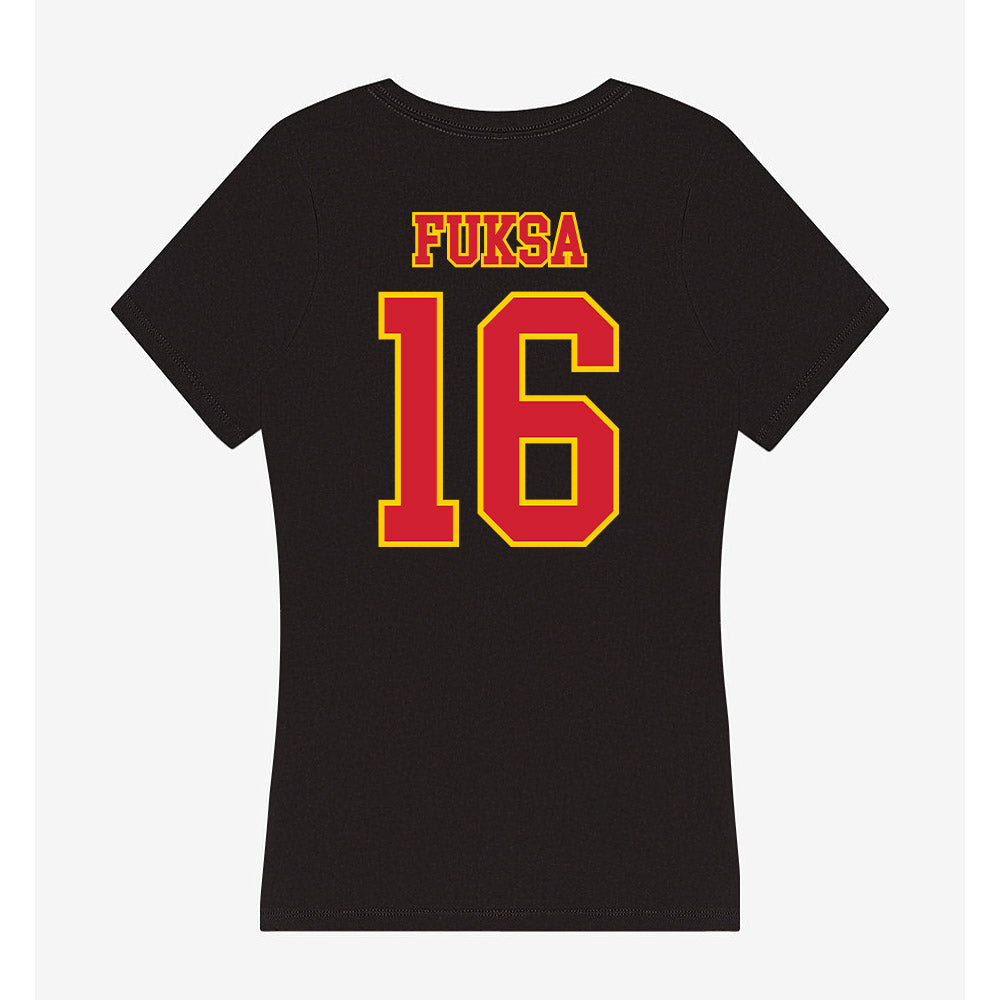 Pitt State - NCAA Football : Josiah Fuksa - Women's V-Neck T-Shirt-1