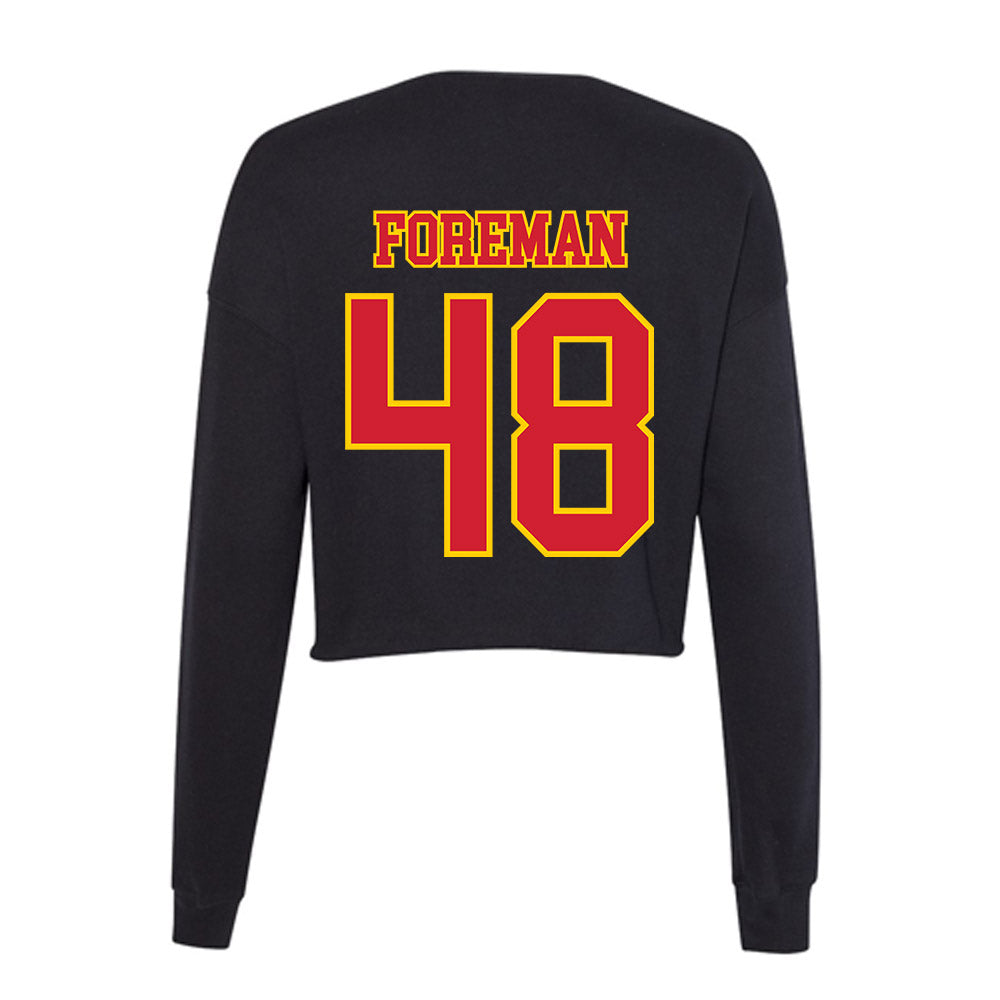 Pitt State - NCAA Football : Jonovan Foreman - Women's Cropped Crew Fleece-1