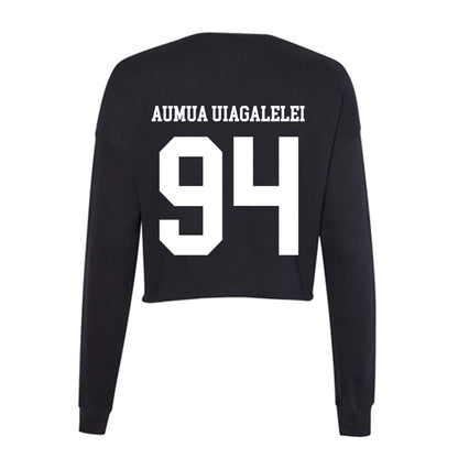 Utah State - NCAA Football : Kone Aumua Uiagalelei - Women's Cropped Crew Fleece-1