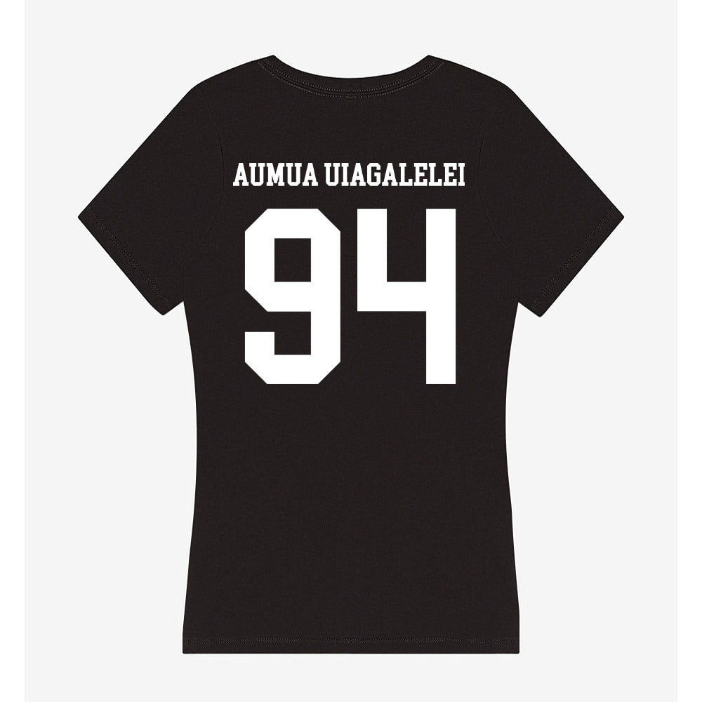 Utah State - NCAA Football : Kone Aumua Uiagalelei - Women's V-Neck T-Shirt-1