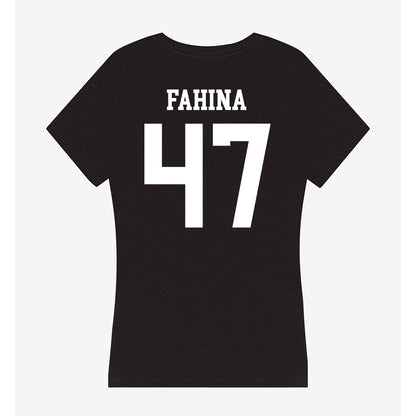 Utah State - NCAA Football : Naki Fahina - Women's V-Neck T-Shirt-1