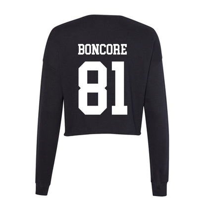 Utah State - NCAA Football : Nikko Boncore - Women's Cropped Crew Fleece-1