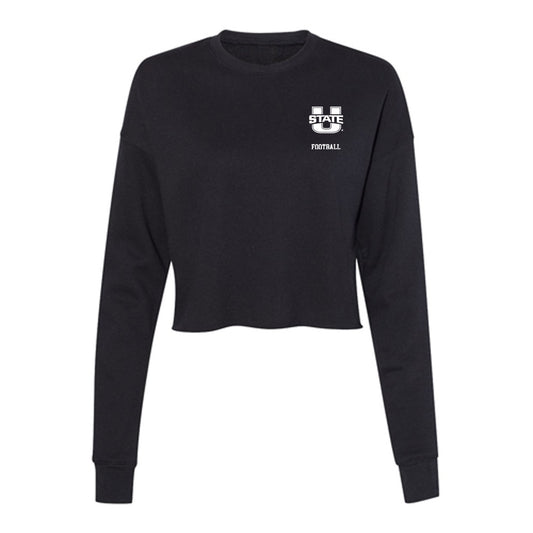 Utah State - NCAA Football : Blake Barnes - Women's Cropped Crew Fleece-0