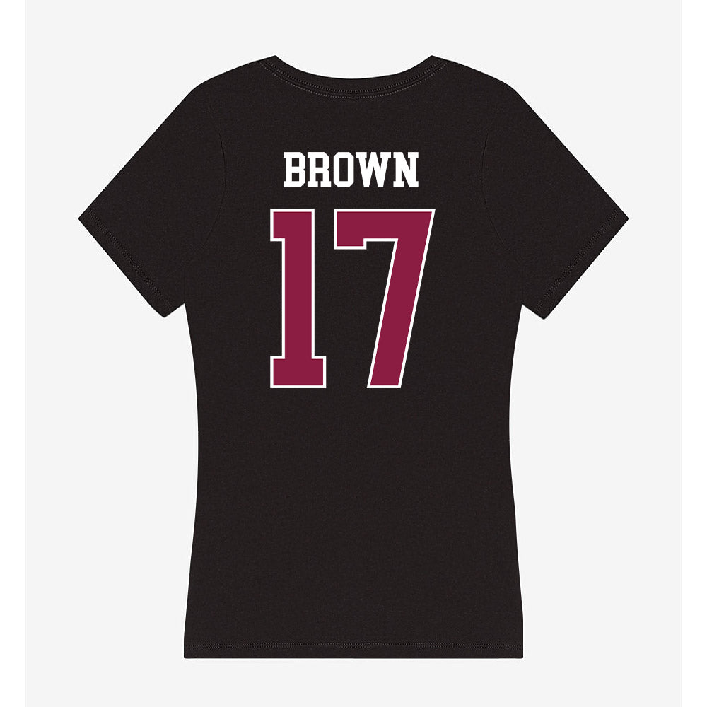 Virginia Tech - NCAA Football : Caleb Brown - Women's V-Neck T-Shirt-1