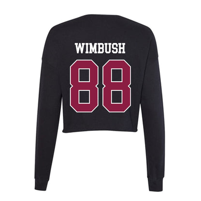 Virginia Tech - NCAA Football : Zeke Wimbush - Women's Cropped Crew Fleece-1
