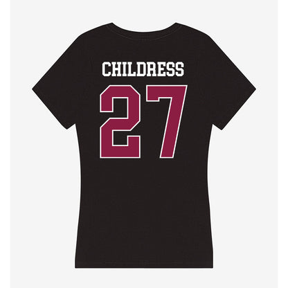 Virginia Tech - NCAA Football : Tyler Childress - Women's V-Neck T-Shirt-1