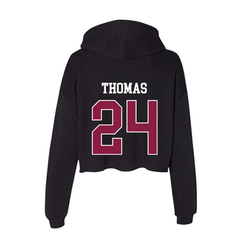 Virginia Tech - NCAA Football : Malachi Thomas - Women's Crop Fleece Hoodie-1