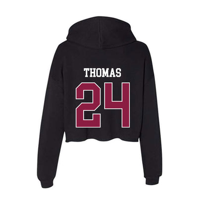 Virginia Tech - NCAA Football : Malachi Thomas - Women's Crop Fleece Hoodie-1