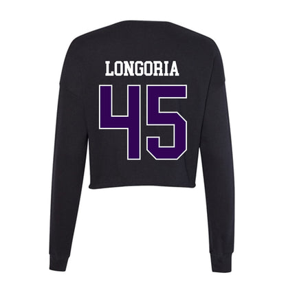 Kansas State - NCAA Baseball : Adan Longoria - Women's Cropped Crew Fleece-1