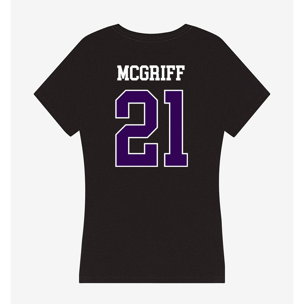 Kansas State - NCAA Men's Basketball : Khamari McGriff - Women's V-Neck T-Shirt-1