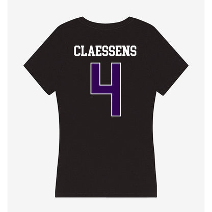 Kansas State - NCAA Women's Basketball : Nastja Claessens - Women's V-Neck T-Shirt-1