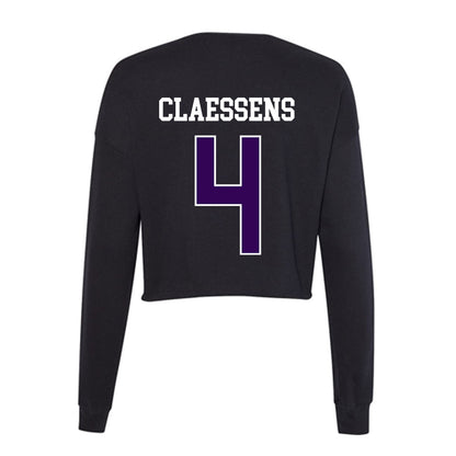 Kansas State - NCAA Women's Basketball : Nastja Claessens - Women's Cropped Crew Fleece-1