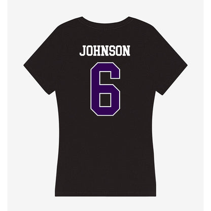 Kansas State - NCAA Men's Basketball : Marcus Johnson - Women's V-Neck T-Shirt-1