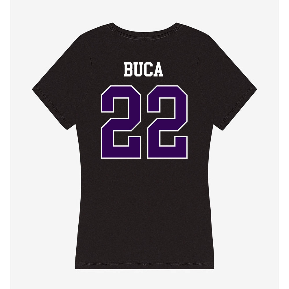 Kansas State - NCAA Men's Basketball : Dorin Buca - Women's V-Neck T-Shirt-1