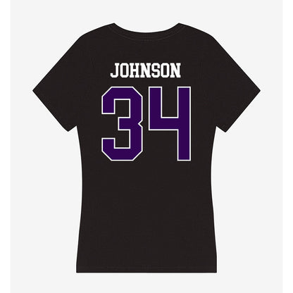 Kansas State - NCAA Men's Basketball : Nate Johnson - Women's V-Neck T-Shirt-1
