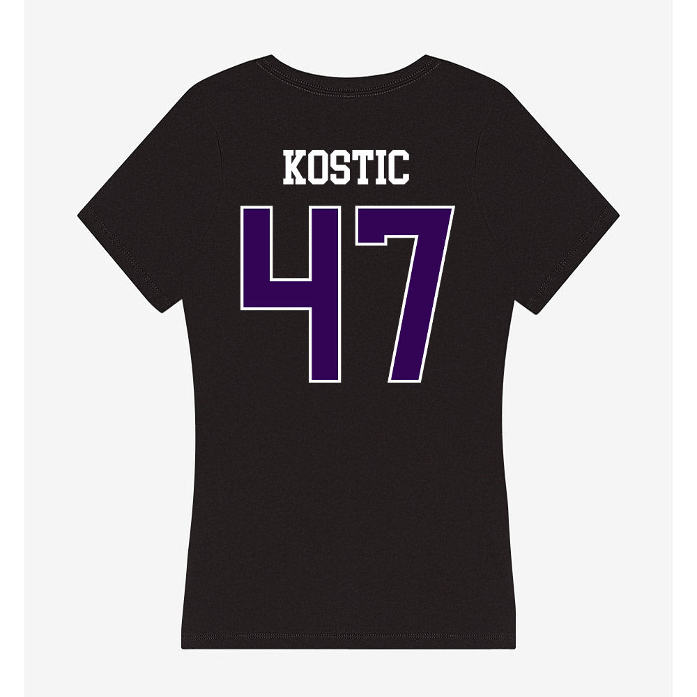 Kansas State - NCAA Men's Basketball : Andrej Kostic - Women's V-Neck T-Shirt-1