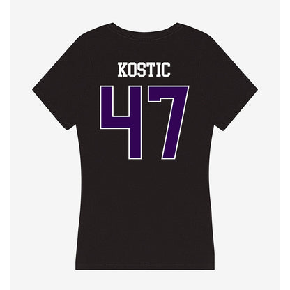 Kansas State - NCAA Men's Basketball : Andrej Kostic - Women's V-Neck T-Shirt-1