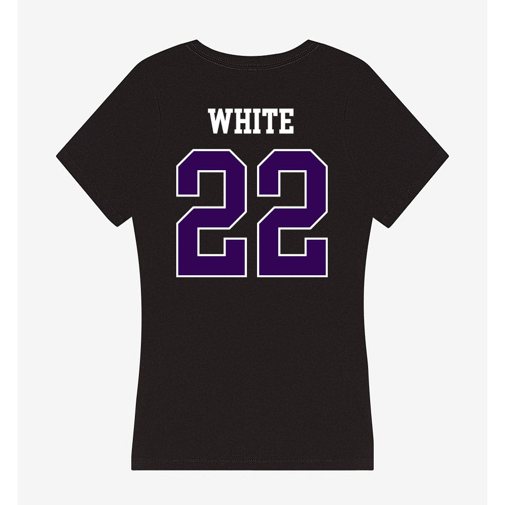 Kansas State - NCAA Women's Basketball : Ramiya White - Women's V-Neck T-Shirt-1