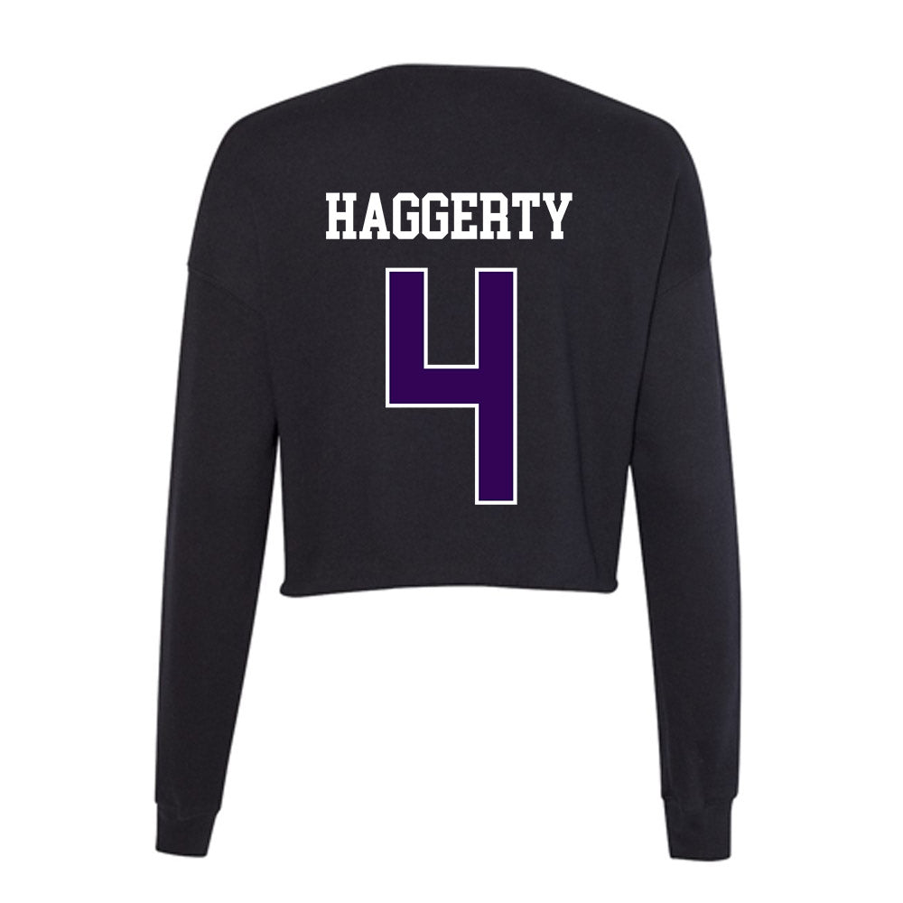 Kansas State - NCAA Men's Basketball : Pj Haggerty - Women's Cropped Crew Fleece-1