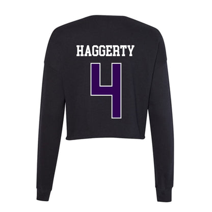 Kansas State - NCAA Men's Basketball : Pj Haggerty - Women's Cropped Crew Fleece-1