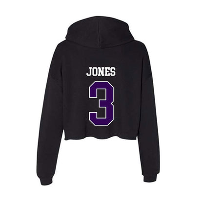 Kansas State - NCAA Men's Basketball : CJ Jones - Women's Crop Fleece Hoodie-1