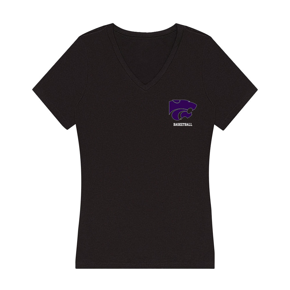 Kansas State - NCAA Men's Basketball : Mobi Ikegwuruka - Women's V-Neck T-Shirt-0