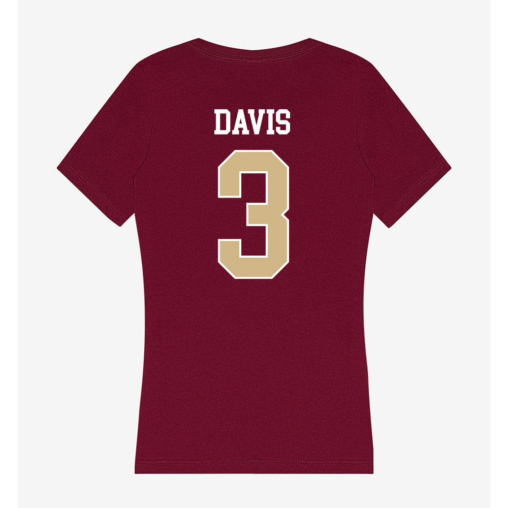 FSU - NCAA Football : Kam Davis - Women's V-Neck T-Shirt-1