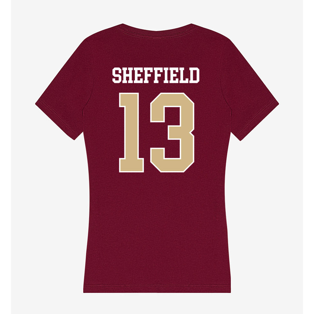 FSU - NCAA Baseball : Noah Sheffield - Women's V-Neck T-Shirt-1